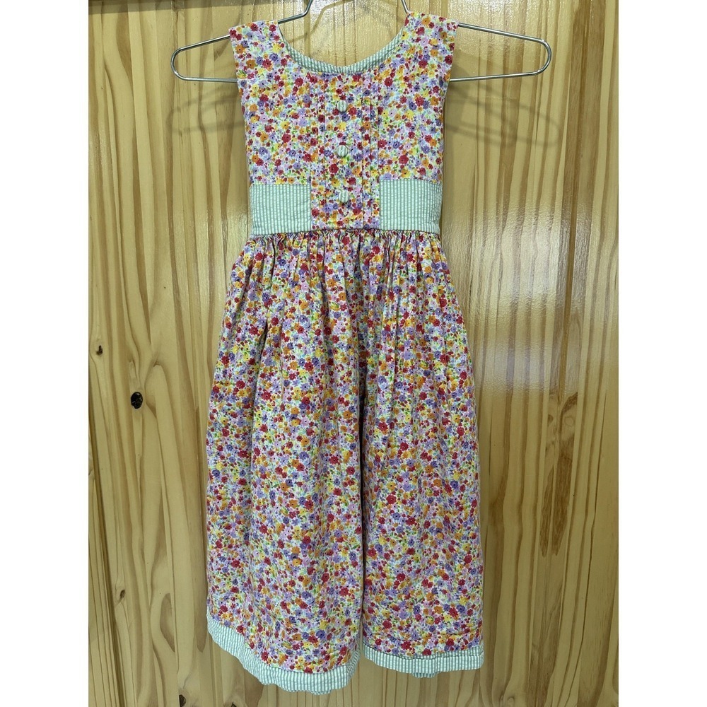 Strasburg Dress Girls‎ 6 Multicolor Floral Sleeveless Belted Button Front Midi